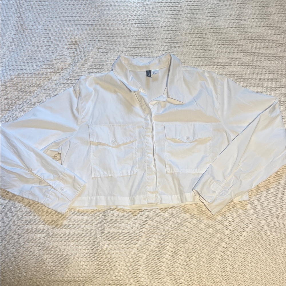 H&M White Button-Up Blouse